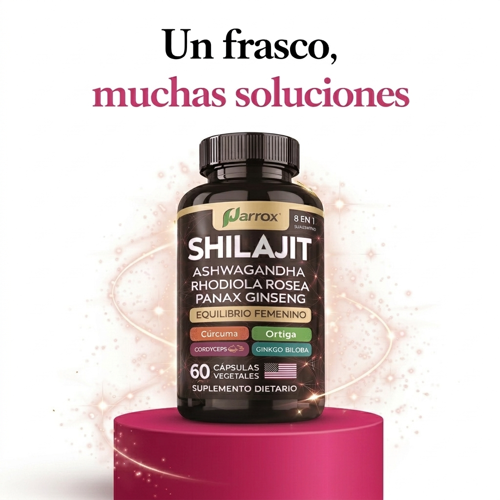 Shilajit Mujer 8 en 1 – Energía, Equilibrio y Bienestar
