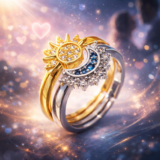 Duo sol y Luna anillos ajustables
